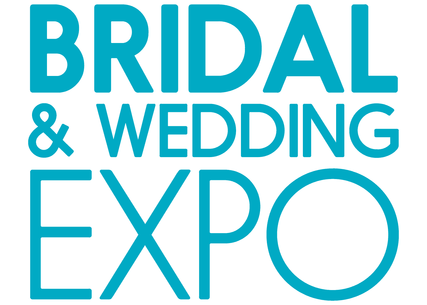 The words "BRIDAL & WEDDING EXPO" are displayed in a large, blue, sans-serif font against a black background.